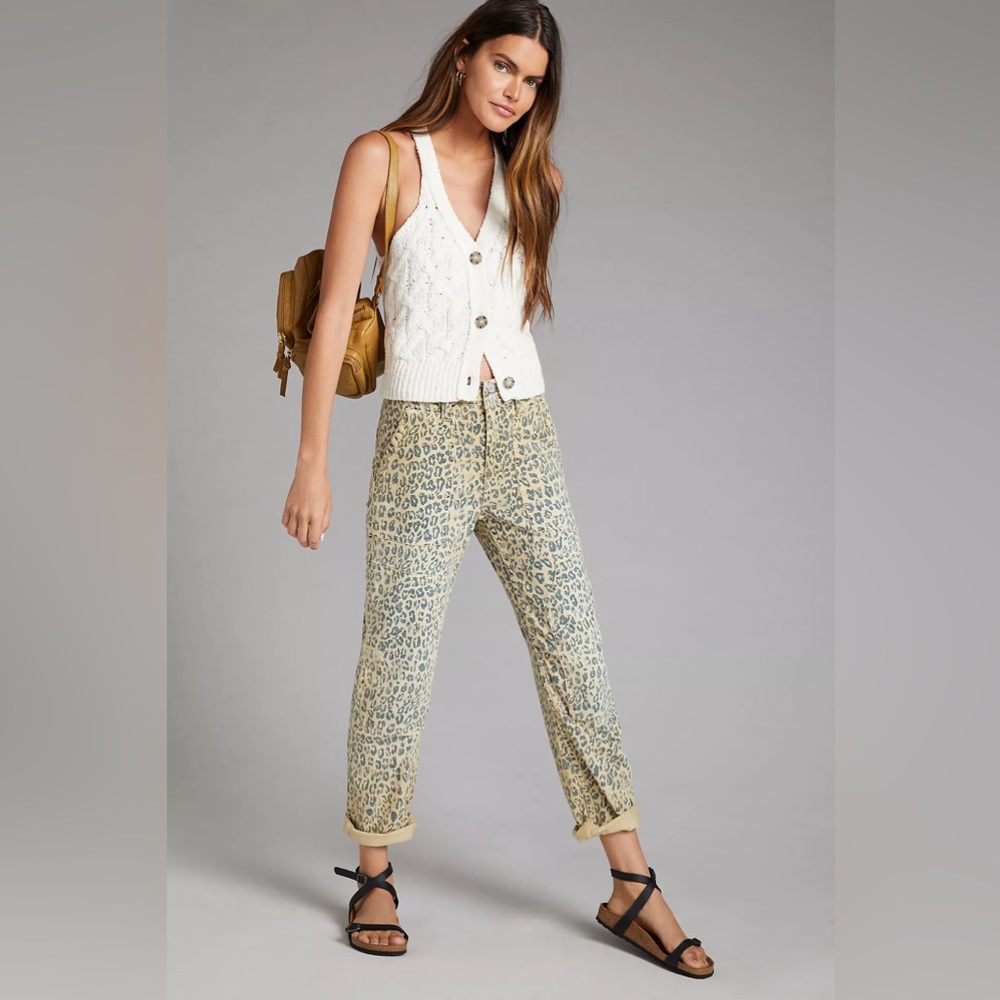 PILCRO • The Wanderer Relaxed Leopard Jean Sz 29 Cotton Ultra High Rise - Picture 3 of 13